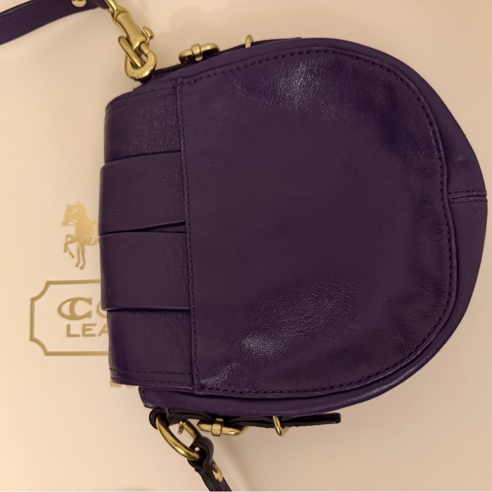 Rear Coach Purple Leather Crossbody Bag - Picture 6 of 10